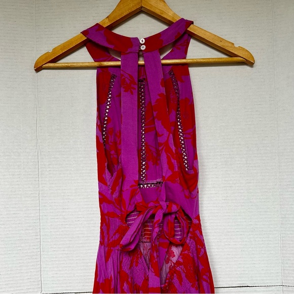 Abel The Label Charlotte Maxi Dress Lilac/Red Anthropologie revolve - Picture 10 of 13